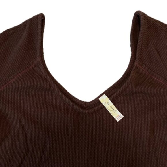 Free People Women's Juliet Bell Sleeve V-Neck Long-Sleeve Auburn Thermal Size M - Picture 5 of 9